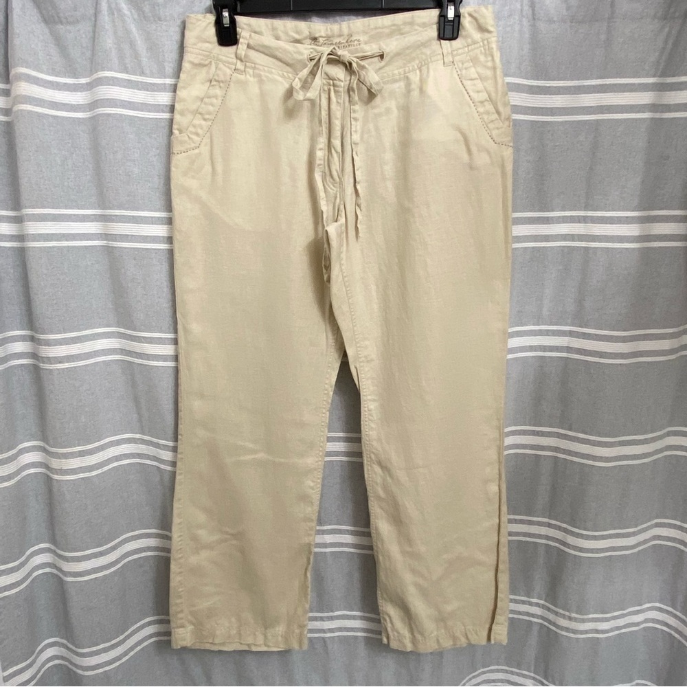 MARGARITAVILLE / St. Somewhere khaki Linen Wide Leg Pants Size 10